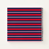 Preppy Monogrammed Striped Spiral Notitieboek (Achterkant)