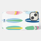 Preppy Multi Pattern Surfboards op maat iPhone Hoesje (Achterkant horizontaal)
