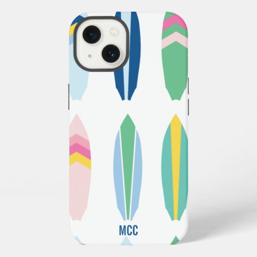 Preppy Multi Pattern Surfboards op maat iPhone Hoesje (Achterkant)