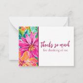 Preppy Multiclored Bloemen Dank u Notitiekaartje (Voorkant)