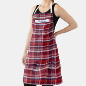 Preppy Multicolor Madras Diep Rood Navy Schort (Insitu)