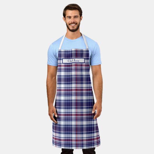Preppy multikleur Madras Bourgondiets Navy Wit Schort (Gedragen)