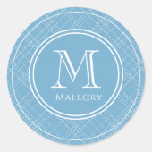 Preppy Naam & Initiaal Monogram Laptop Sticker (Voorkant)