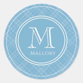 Preppy Naam & Initiaal Monogram Laptop Sticker