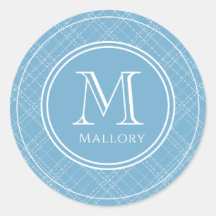 Preppy Naam & Initiaal Monogram Laptop Sticker