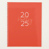 Preppy NAAM JAAR Sinaasappel Wit Modern Fun Planner (Voorkant)