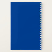 Preppy NAAM Moderne Typografie JAAR Blauw Wit Fun Notitieboek (Achterkant)