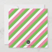 Preppy Naming Day Invitation - Modern Kaart (Achterkant)