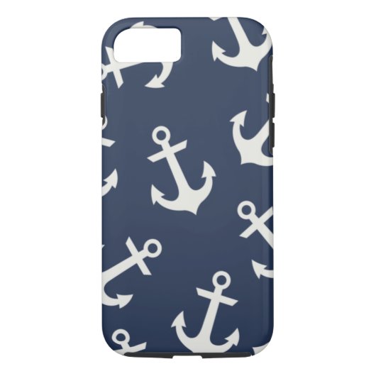 Preppy Nautical Anchor iPhone 7 hoesje Hoesje (Achterkant)