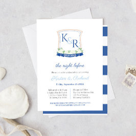 Preppy Nautical Crest Wedding Rehearsal Dinner Kaart