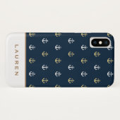 Preppy Nautical ⎢ Monogram iPhone case (Achterkant (horizontaal))
