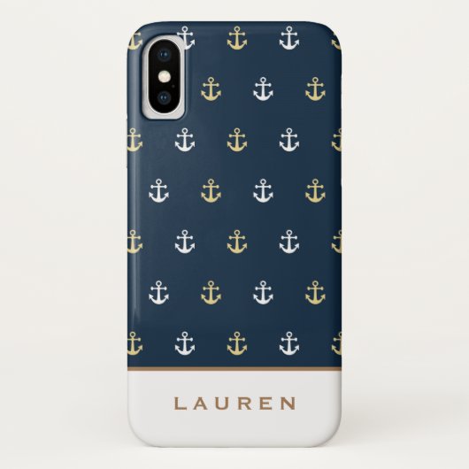 Preppy Nautical ⎢ Monogram iPhone case (Achterkant)