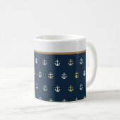 Preppy Nautical Monogram Koffiemok (Voorkant rechts)