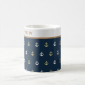 Preppy Nautical Monogram Koffiemok (Center)