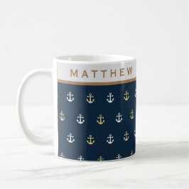 Preppy Nautical Monogram Koffiemok