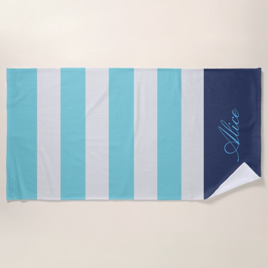 Preppy Nautical Monogram Strandlaken (Voorkant)