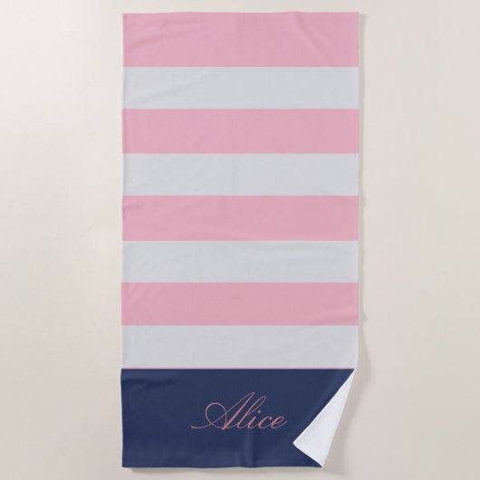Preppy Nautical Monogram Strandlaken (Voorkant)