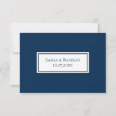 Preppy Nautical Navy Wedding RSVP Kaart (Achterkant)