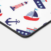 Preppy Nautical Sailboats Personalized Bureaumat (Hoek)