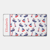Preppy Nautical Sailboats Personalized Bureaumat (Voorkant)