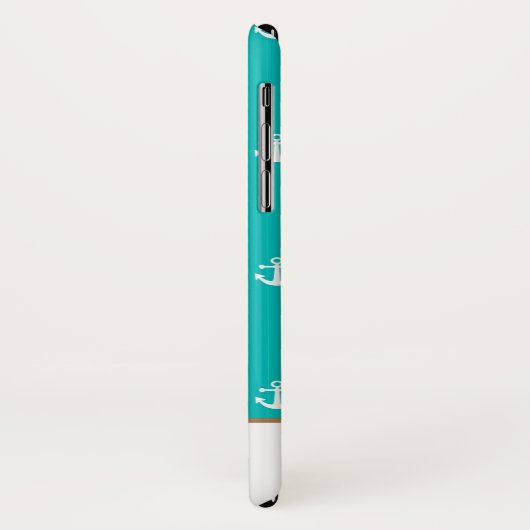 Preppy nautisch blauw en wit monogram Case-Mate iPhone case (Achterkant/links)