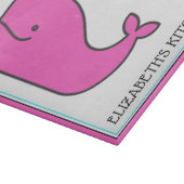Preppy Nautisch Roze en Aqua Whale Gepersonaliseer Snijplank (Hoek)