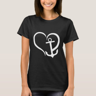 Preppy nautische anker geschenken voor zeilers bot t-shirt