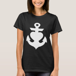 Preppy nautische anker geschenken voor zeilers bot t-shirt