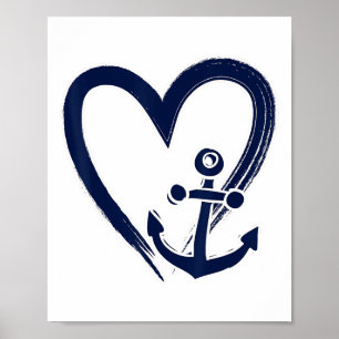 Preppy Nautische Anker Zeilers Boaters en Yachtin Poster