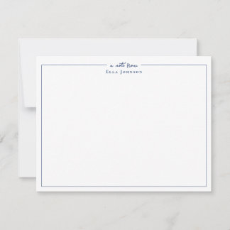 Preppy Navy Blauw & Wit een notitie van Bedankkaart