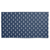Preppy Navy Blue Anchors Pattern Kussensloop (Voorkant)