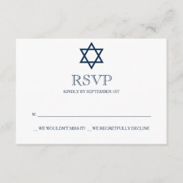 Preppy Navy Blue Bar Mitzvah RSVP-kaart RSVP Kaartje