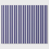 Preppy Navy Blue White Deckstoel Stripe Pattern Cadeaupapier (Vlak)
