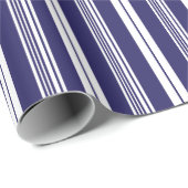 Preppy Navy Blue White Deckstoel Stripe Pattern Cadeaupapier (Rol Hoek)