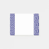 Preppy Navy Blue White - Grieks sleutelpatroon Post-it® Notes (Voorkant)