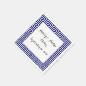 Preppy Navy Blue White - Grieks sleutelpatroon Servet (Hoek)