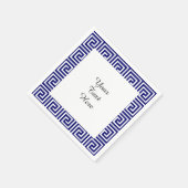 Preppy Navy Blue White - Grieks sleutelpatroon Servetten (Hoek)