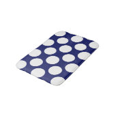 Preppy Navy Blue White Polka Dots Pattern Badmat (Gekanteld)