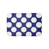 Preppy Navy Blue White Polka Dots Pattern Badmat (Voorkant)