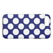 Preppy Navy Blue White Polka Dots Pattern Case-Mate iPhone Case (Achterkant (Horizontaal))