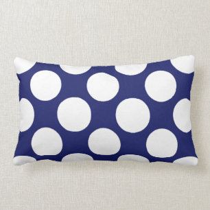 Preppy Navy Blue White Polka Dots Pattern Kussen