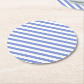 Preppy Navy Blue & White Stripes - Onderzetter (Gebogen)