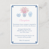 Preppy Navy & Blush Ginger Jar Bruiloft Receptie Informatiekaartje (Voorkant)