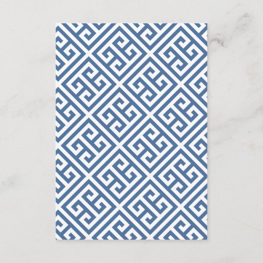 Preppy Navy & Blush Ginger Jar Bruiloft Receptie Informatiekaartje (Achterkant)