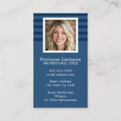 Preppy Navy gestreept patroon aangepaste naam en f Visitekaartje (Achterkant)