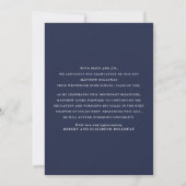 Preppy Navy Grid One Photo Graduation Announcement Kaart (Achterkant)