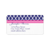 Preppy Navy Lattice Etiket (Voorkant)