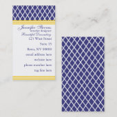 Preppy Navy Lattice Visitekaartje (Voorkant / Achterkant)