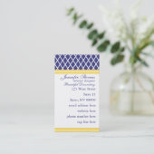 Preppy Navy Lattice Visitekaartje (Staand voorkant)