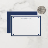 Preppy Navy Monogram Briefkaart (Voorkant / Achterkant in situ)